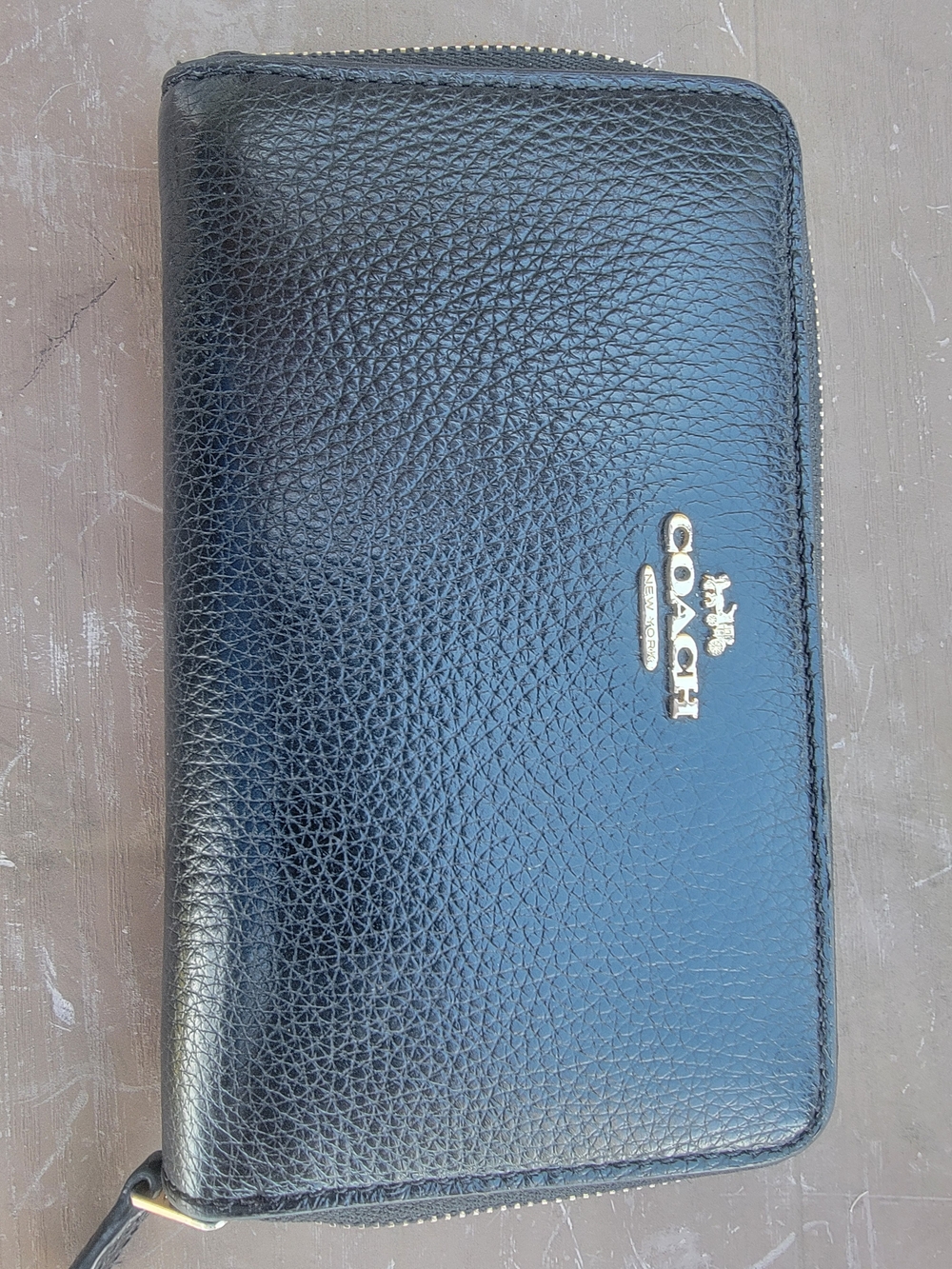 Coach Black Zip-Around Leather Wallet